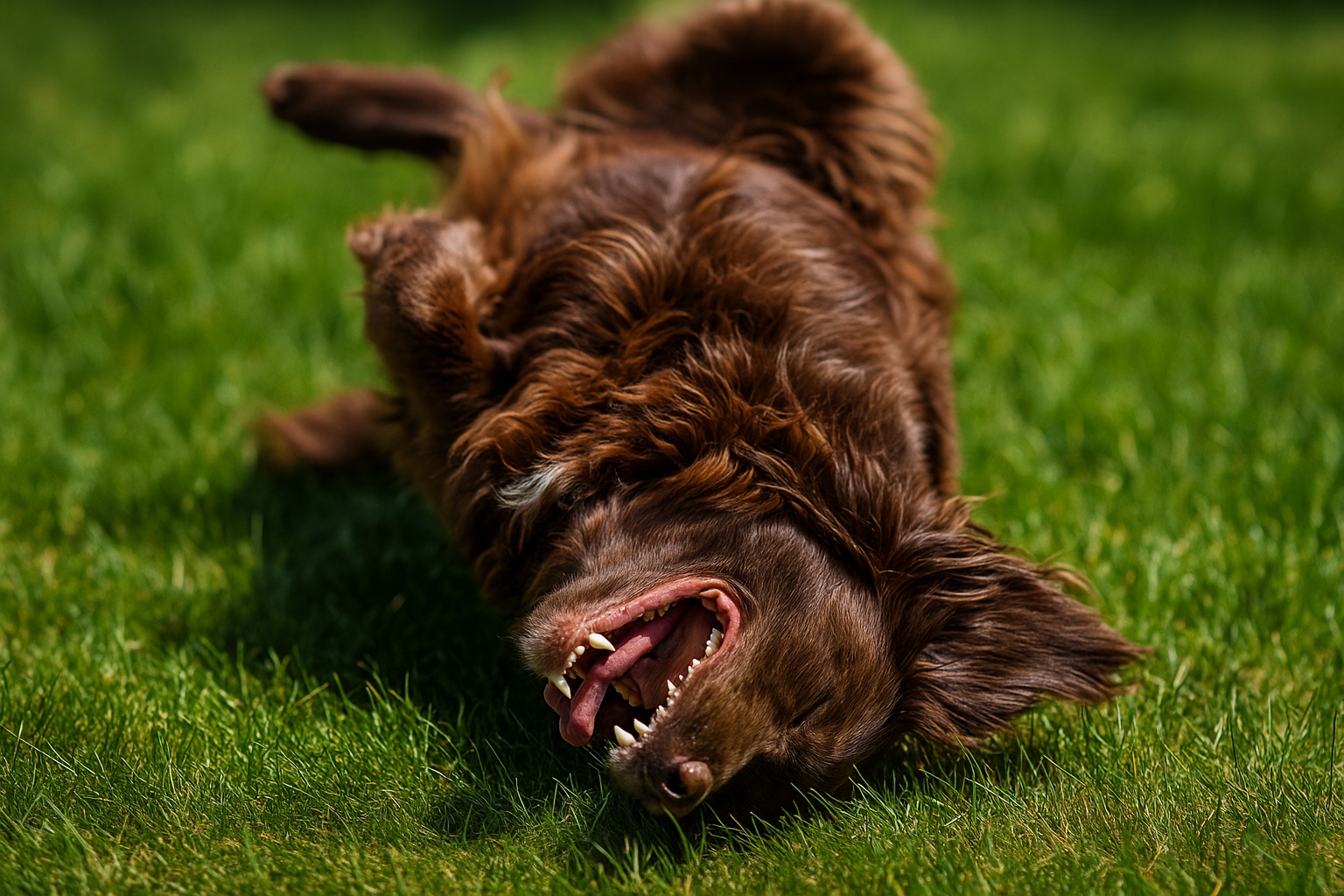 20250926 1631 playful dog on grass remix 01k636v50vefb854p2tj181dea